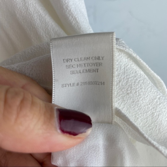 Rebecca Taylor Sleeveless Square Neck Tiered Peplum Blouse in White Size 0 - Picture 8 of 8